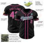 Personalized Black Pink Ice Blue Baseball Jersey for Men and Women - Custom Sports Apparel Personalized Black Pink-Ice Blue