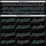Personalized Baseball Jersey in Black and Pink with Kelly Green Trim Personalized Black Pink-Kelly Green Baseball Jersey