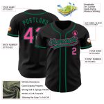 Personalized Black Pink and Kelly Green Baseball Jersey for Men and Women Personalized Black Pink-Kelly Green Baseball Jersey
