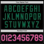 Custom Two Tone Bomber Hoodie Jacket Personalized Black Pink-Kelly Green Varsity Full-Snap with Team Name and Number Personalized