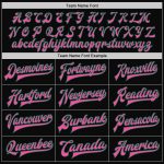 Custom Two Tone Bomber Jacket with Personalized Name and Number in Black Pink-Kelly Green Full-Snap Varsity Style Personalized