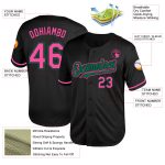 Personalized Black Pink Kelly Green Mesh Baseball Jersey - Stylish Throwback Design Personalized Black Pink-Kelly Green Mesh