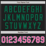 Personalized Black and Pink Baseball Jersey with Kelly Green Raglan Sleeves Personalized Black Pink-Kelly Green Raglan Sleeves