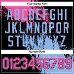 Personalized 3D Abstract Brush Stroke T-Shirt in Black and Light Blue for Performance Personalized Black Pink-Light Blue