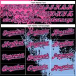 Personalized Unisex Softball Jersey 3D Abstract Brush Stroke Black Pink Light Blue Two-Button Design Personalized Black Pink-Light
