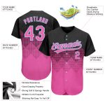 Personalized 3D Black Pink-Light Blue Baseball Jersey for Custom Style Personalized Black Pink-Light Blue 3D Baseball Jersey