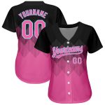 Personalized 3D Black Pink-Light Blue Baseball Jersey for Custom Style Personalized Black Pink-Light Blue 3D Baseball Jersey