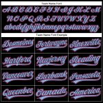 Personalized 3D Curve Solid Baseball Jersey in Black and Light Blue Personalized Black Pink-Light Blue 3D Curve Solid Baseball