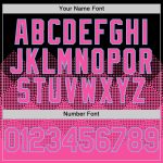 Personalized 3D Gradient Baseball Jersey | Black Pink-Light Blue Square Shapes Design Personalized Black Pink-Light Blue