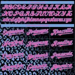 3D Leopard Print Baseball Jersey - Personalized Black Pink Light Blue Fashion Personalized Black Pink-Light Blue 3D Leopard