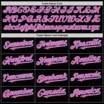 Custom Gradient Twinkle Star Baseball Jersey - Personalized Black Pink-Light Blue 3D Pattern with Name & Number Personalized