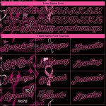 Personalized Breast Cancer Awareness Basketball Jersey for Women - Black Pink & Light Blue 3D Pink Ribbon Design Personalized