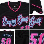 Personalized Black Pink Light Blue Baseball Jersey - Authentic Fan Apparel Personalized Black Pink-Light Blue Authentic Baseball