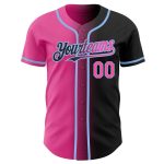 Personalized Black Pink Light Blue Gradient Baseball Jersey Custom Name Number Fashion Team Wear Personalized Black Pink-Light