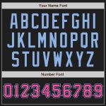 Custom Team Name and Number Black Pink-Light Blue Baseball Jersey with Raglan Sleeves - Personalized Authentic Design Personalized
