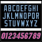 Custom Name and Number Black Pink-Light Blue Softball Jersey - Personalized Authentic Team Apparel Personalized Black Pink-Light