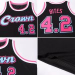 Custom Name Number Basketball Jersey - Personalized Black Pink-Light Blue Authentic Throwback Personalized Black Pink-Light