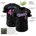 Personalized Black Pink-Light Blue Baseball Jersey for Custom Teamwear 29 Personalized Black Pink-Light Blue Baseball Jersey