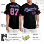 Personalized Black Pink Light Blue Baseball Jersey for Sports Uniform 3 Personalized Black Pink-Light Blue Baseball Jersey