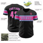 Personalized Black Pink Light Blue 30 Baseball Jersey for Men and Women Personalized Black Pink-Light Blue Baseball Jersey