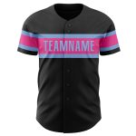 Personalized Black Pink Light Blue 30 Baseball Jersey for Men and Women Personalized Black Pink-Light Blue Baseball Jersey