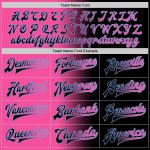 Personalized Gradient Bomber Jacket Black Pink Light Blue Full-Snap Varsity Letterman Fashion Jacket Personalized Black Pink-Light
