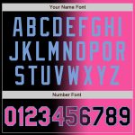 Personalized Gradient Bomber Jacket Black Pink Light Blue Full-Snap Varsity Letterman Fashion Jacket Personalized Black Pink-Light