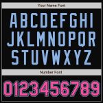 Personalized Varsity Letterman Jacket Black Pink-Light Blue Full-Snap Bomber Personalized Black Pink-Light Blue Bomber Full-Snap