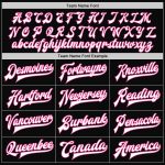 Custom Name and Number Personalized Black Pink-Light Blue Bomber Varsity Jacket Full-Snap Fashion Layered Style Personalized