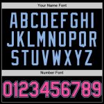 Custom Name and Number Personalized Bomber Hoodie Jacket, Black Pink-Light Blue Varsity Letterman Two Tone Personalized Black