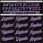 Personalized Two Tone Bomber Jacket Black Pink Light Blue Varsity Letterman Full-Snap Personalized Black Pink-Light Blue