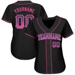 Personalized Black Pink-Light Blue Drift Baseball Jersey for Fashion Enthusiasts Personalized Black Pink-Light Blue Drift
