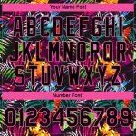 Custom Name Number Bomber Jacket Personalized 3D Pink Light Blue Hawaii Palm Trees Varsity Full-Snap Design Team Apparel