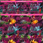 Custom Name Number Bomber Jacket Personalized 3D Pink Light Blue Hawaii Palm Trees Varsity Full-Snap Design Team Apparel