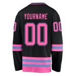 Custom Black Pink-Light Blue Hockey Jersey - Personalized Sports Apparel Personalized Black Pink-Light Blue Hockey Jersey