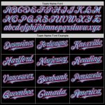 Personalized Black and Pink Baseball Jersey with Light Blue Line Design Personalized Black Pink-Light Blue Line Baseball