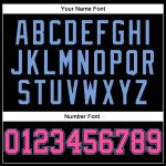 Custom Name & Number Personalized Long Sleeve Performance T-Shirt in Black & Pink-Light Blue Personalized Black Pink-Light