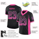 Personalized Pink Light Blue Black Drift Fashion Football Jersey - Customizable Athletic Apparel Personalized Black Pink-Light