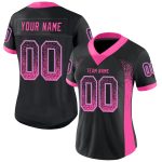 Personalized Pink Light Blue Black Drift Fashion Football Jersey - Customizable Athletic Apparel Personalized Black Pink-Light