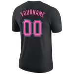 Personalized Performance T-Shirt in Black and Light Blue - Customizable Tee Personalized Black Pink-Light Blue Performance