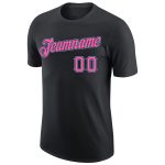 Personalized Performance T-Shirt in Black and Pink-Light Blue for Ultimate Comfort Personalized Black Pink-Light Blue Performance