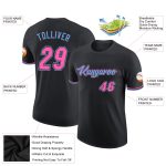 Personalized Performance T-Shirt in Black and Light Blue for Enhanced Comfort and Style Personalized Black Pink-Light Blue