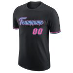 Personalized Performance T-Shirt in Black and Light Blue for Enhanced Comfort and Style Personalized Black Pink-Light Blue