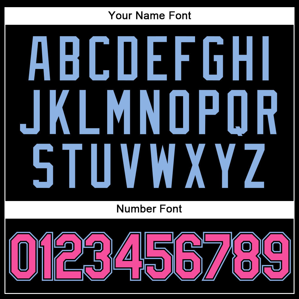 Personalized Black Pink-Light Blue Performance Vapor Golf Polo Shirt Team Custom Name and Number Custom Name Number Personalized Performance Golf Polo Shirt Black Pink Light Blue Personalized Black Pink-Light Blue Performance - Image 5