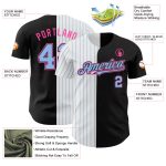 Personalized Pinstripe Baseball Jersey with Custom Name and Number - Black Pink Light Blue Authentic Fashion Team Wear Personalized
