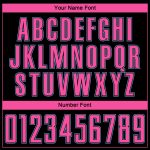 Personalized Soccer Jersey with Custom Name & Number, Black Pink-Light Blue Pinstripe Fade Fashion Uniform Personalized Black
