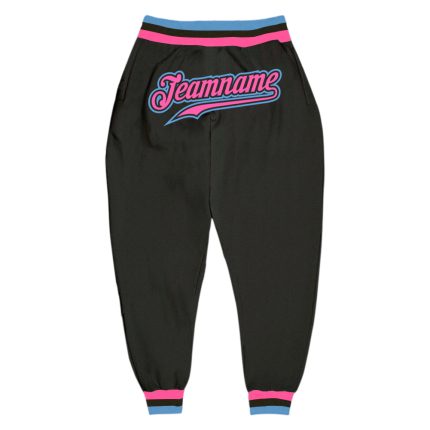 Personalized Black Pink Light Blue Sports Pants for Women - Stylish Athletic Wear Personalized Black Pink-Light Blue Sports