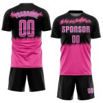 Personalized Black Pink Light Blue Sublimation Soccer Jersey for Kids 2 Personalized Black Pink-Light Blue Sublimation Soccer