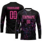 Personalized Black Pink Light Blue Soccer Jersey for Sublimation Customization Personalized Black Pink-Light Blue Sublimation