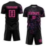 Personalized Black Pink Light Blue Soccer Jersey for Sublimation Customization Personalized Black Pink-Light Blue Sublimation